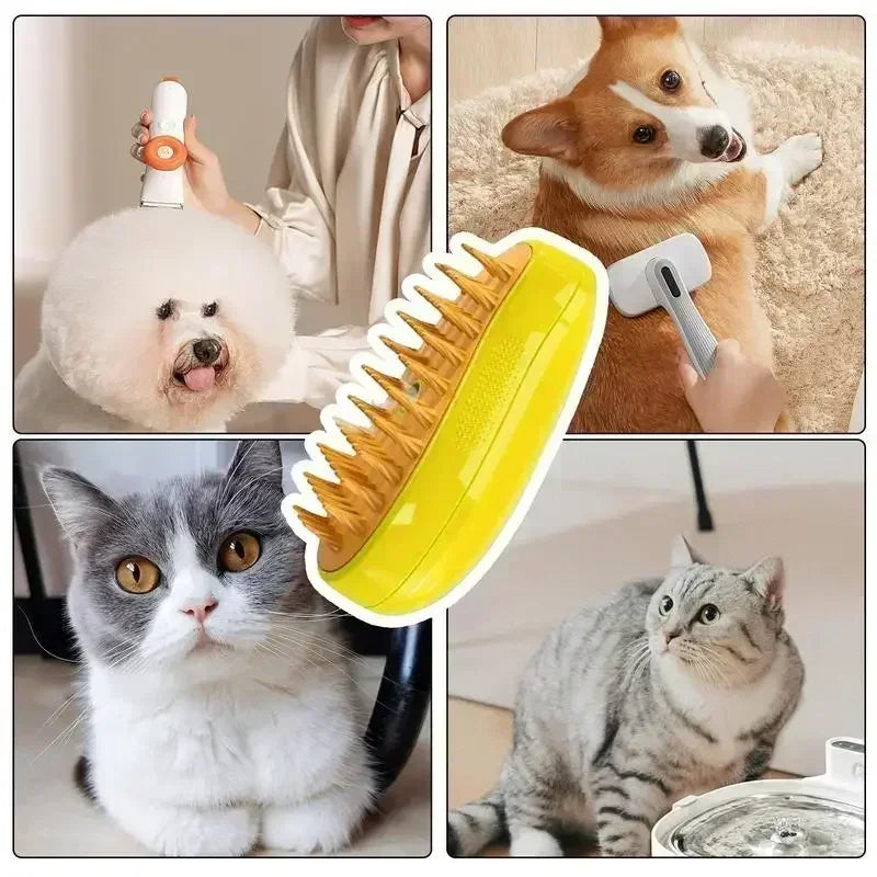 Escova de Vapor para Remoção de Pelos de Pets