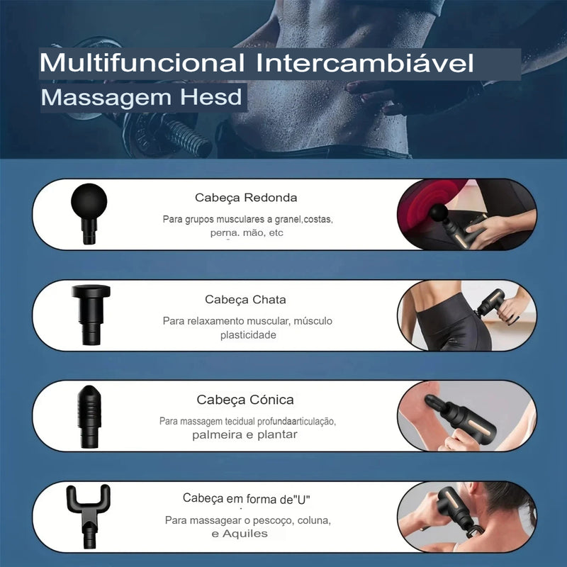 Pistola de Massagem Elétrica Profissional